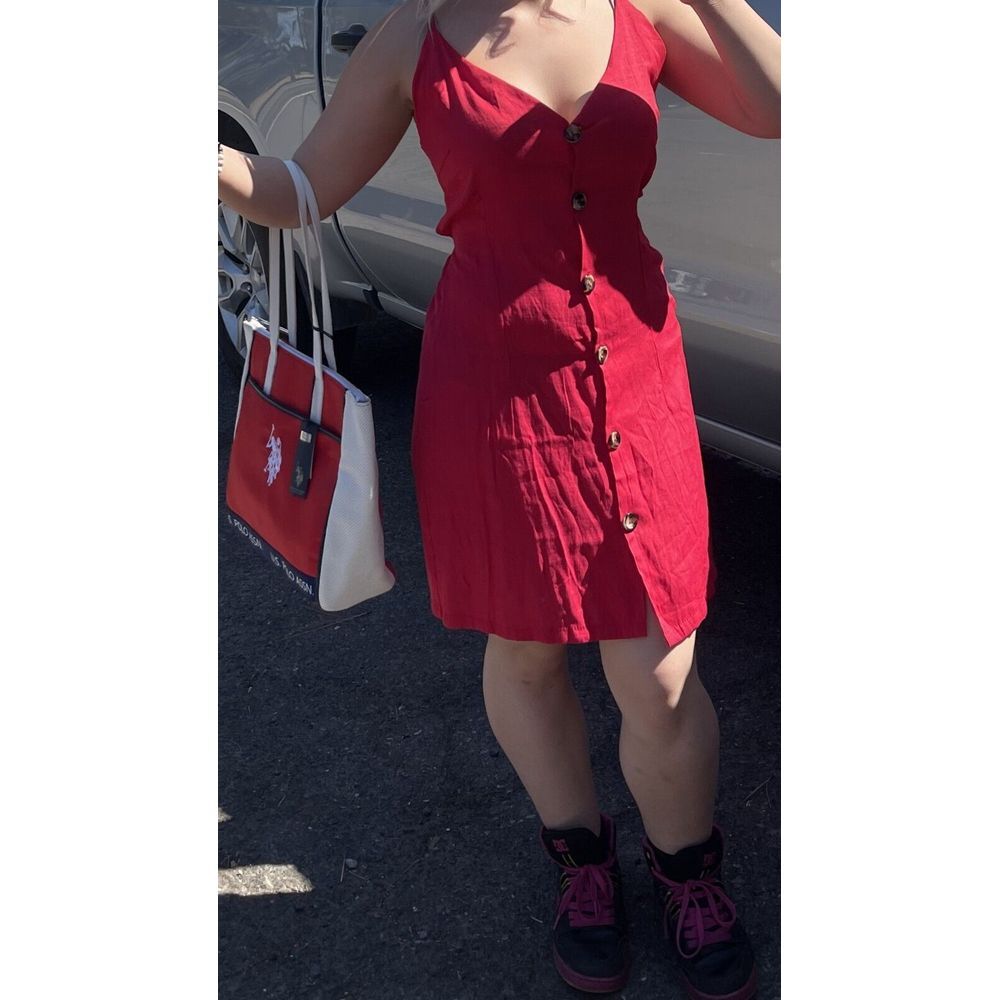 Red Polyester Dress Medium Dress Up & Casual
